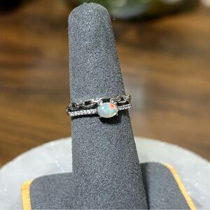 Opal adjustable ring